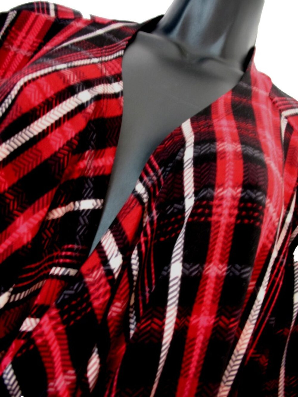 Avenue Women’s Kimono Duster Top 4X Boho/Plaid Fushia/Black - Picture 8 of 16